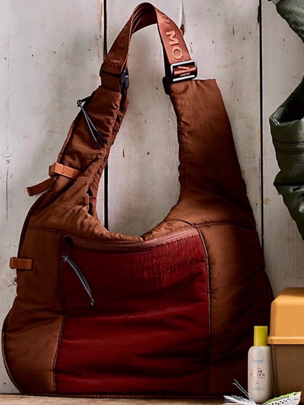 Free People Convertible Vest Tote Bag. NWT. Cherry chocolate
